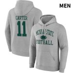 Men's Michigan State Spartans NCAA #11 Quavian Carter Gray NIL 2022 Fanatics Branded Gameday Tradition Pullover Football Hoodie MD32Q70SN